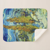 Vincent Van Gogh Two Poplars op Saint-Rémy Sherpa Deken (Voorkant (horizontaal))