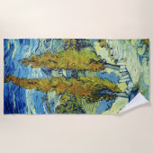 Vincent Van Gogh Two Poplars op Saint-Rémy Strandlaken (Voorkant)