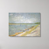 Vincent van Gogh - Uitzicht op een rivier met roei Canvas Afdruk (Voorkant)