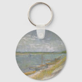 Vincent van Gogh - Uitzicht op een rivier met roei Sleutelhanger (Achterkant)