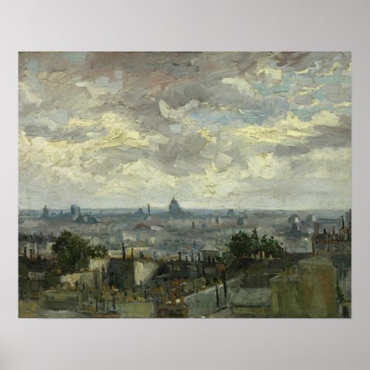 Vincent van Gogh - Uitzicht Parijs Poster (Voorkant)
