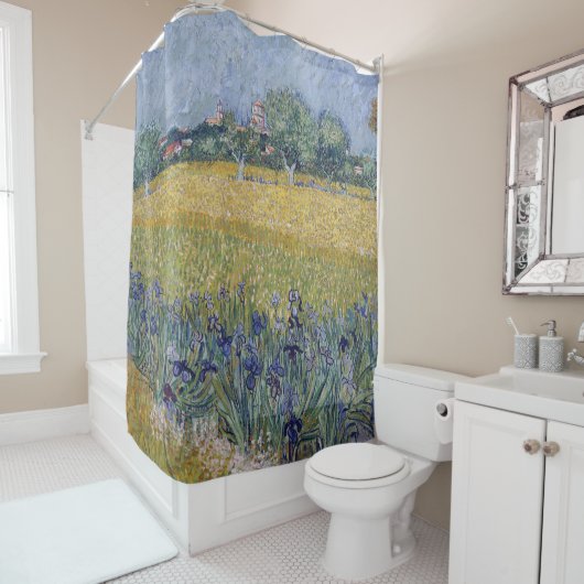 Vincent Van Gogh - Uitzicht van Arles met Irises Douchegordijn (In situ)