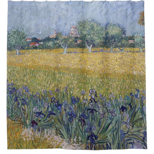 Vincent Van Gogh - Uitzicht van Arles met Irises Douchegordijn (Voorkant)