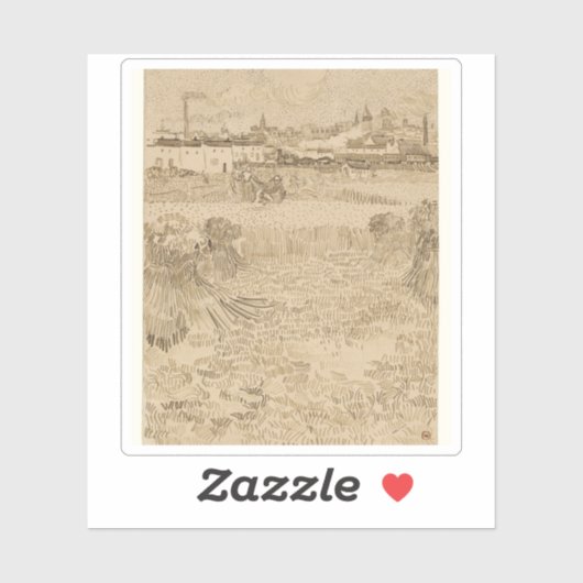 Vincent van Gogh - Uitzicht van Arles vanaf de Whe Sticker (Vel)