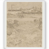 Vincent van Gogh - Uitzicht van Arles vanaf de Whe Sticker (Voorkant)