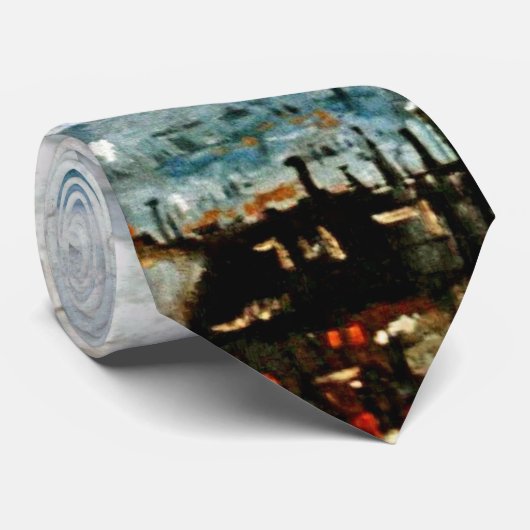 Vincent van Gogh - Uitzicht van de daken van Parij Stropdas (Opgerold)