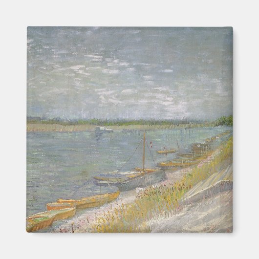 Vincent van Gogh - Uitzicht van een rivier w Roeib Magneet (Voorkant)