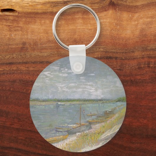 Vincent van Gogh - Uitzicht van een rivier w Roeib Sleutelhanger (Voorkant)