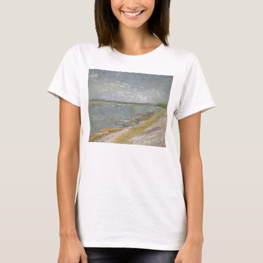 Vincent van Gogh - Uitzicht van een rivier w Roeib T-shirt (Voorkant)