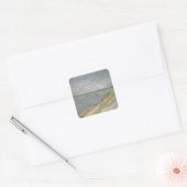 Vincent van Gogh - Uitzicht van een rivier w Roeib Vierkante Sticker (Envelop)