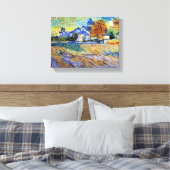 Vincent Van Gogh - Uitzicht van het asiel- en asie Canvas Afdruk (Insitu (Slaapkamer))