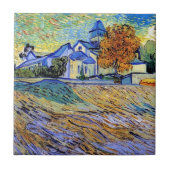 Vincent Van Gogh - Uitzicht van het asiel- en asie Tegeltje (Voorkant)