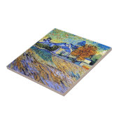 Vincent Van Gogh - Uitzicht van het asiel- en asie Tegeltje (Zijkant)