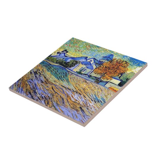 Vincent Van Gogh - Uitzicht van het asiel- en asie Tegeltje (Zijkant)