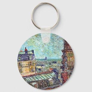 Vincent van Gogh - Uitzicht van Paris Pointillism Sleutelhanger