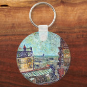 Vincent van Gogh - Uitzicht van Paris Pointillism Sleutelhanger (Voorkant)