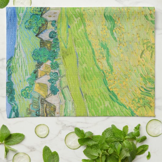 Vincent van Gogh - Uitzicht van Vessenots bij Auve Theedoek (Gevouwen)