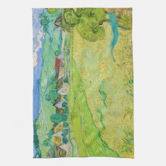 Vincent van Gogh - Uitzicht van Vessenots bij Auve Theedoek (Verticaal)