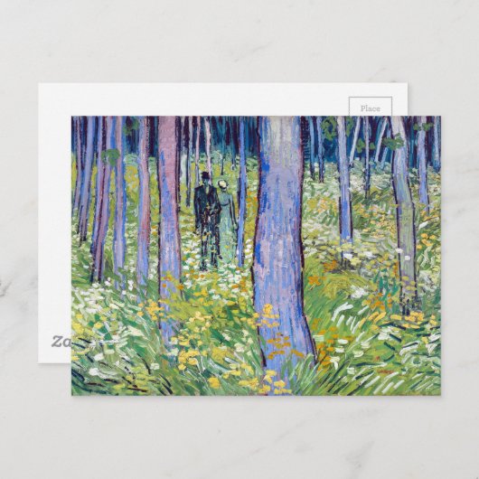 Vincent van Gogh Undergrowth met Two Figures Briefkaart (Voorkant / Achterkant)