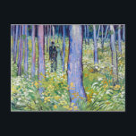 Vincent van Gogh Undergrowth met Two Figures Briefkaart<br><div class="desc">Twee cijfers staan onder de ondergroei van een bos zoals geschilderd door Vincent van Gogh.</div>