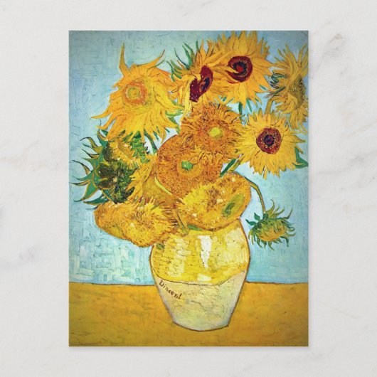 Vincent van Gogh - Vaas met 12 Zonnebloemen Briefkaart (Voorkant)