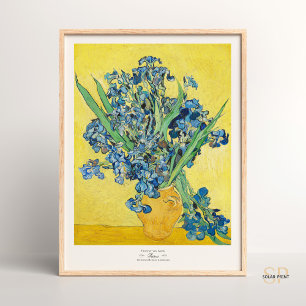 Vincent van Gogh Vaas met Irissen Art Print Vintag