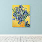 Vincent van Gogh - Vaas met Irissen Canvas Afdruk (Insitu (Houten vloer))