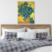 Vincent van Gogh - Vaas met irissen Gele achtergro Canvas Afdruk (Insitu (Slaapkamer))