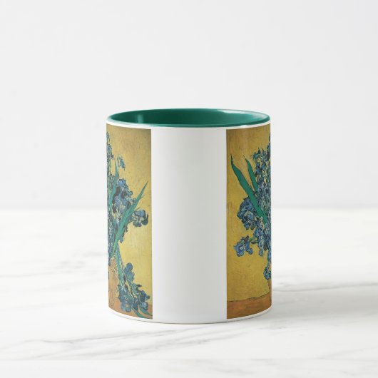 Vincent van Gogh - Vaas met irissen gele achtergro Mok (Midden)