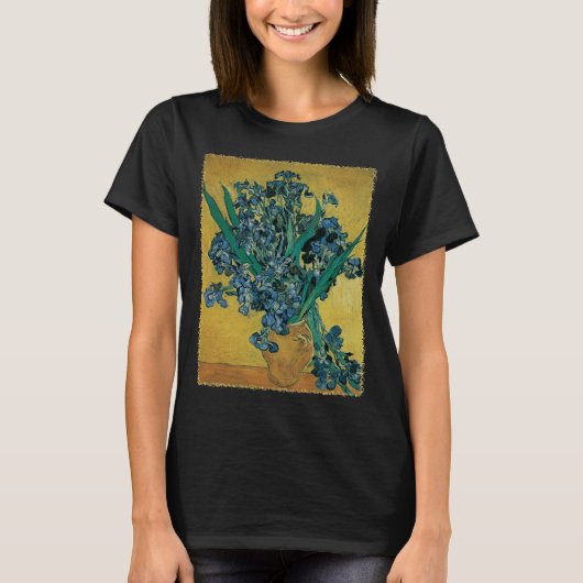 Vincent van Gogh - Vaas met irissen Gele achtergro T-shirt (Voorkant)