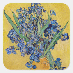 Vincent van Gogh - Vaas met Irissen Vierkante Sticker