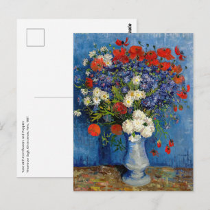 Vincent van Gogh - Vaas met korenbloemen en klapro Briefkaart