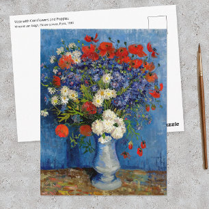 Vincent van Gogh - Vaas met korenbloemen en klapro Briefkaart