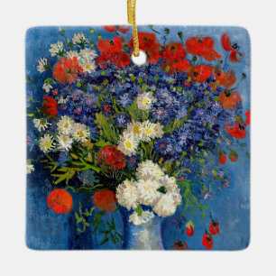 Vincent van Gogh - Vaas met korenbloemen en klapro Keramisch Ornament