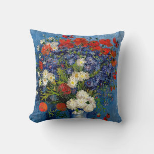 Vincent van Gogh - Vaas met korenbloemen en klapro Kussen
