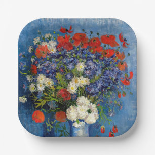 Vincent van Gogh - Vaas met korenbloemen & klaproz Papieren Bordje