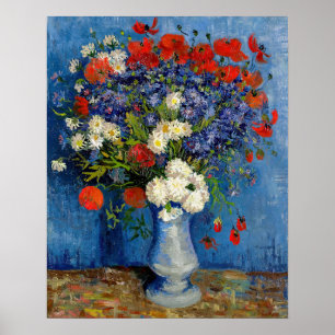 Vincent van Gogh - Vaas met korenbloemen & klaproz Poster