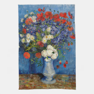 Vincent van Gogh - Vaas met korenbloemen & klaproz Theedoek