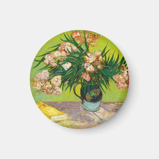 Vincent Van Gogh Vaas Met Oleanders En Boeken Magneet (Voorkant)