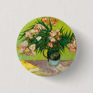 Vincent Van Gogh Vaas met Oleanders en Boeken Ronde Button 3,2 Cm