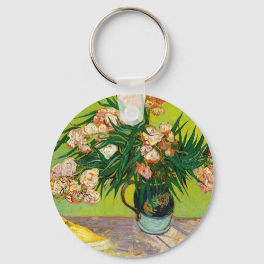Vincent Van Gogh Vaas met Oleanders en Boeken Sleutelhanger (Voorkant)