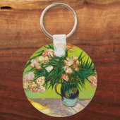 Vincent Van Gogh Vaas met Oleanders en Boeken Sleutelhanger (Voorkant)
