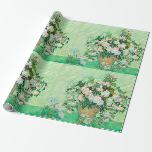 Vincent Van Gogh Vaas met Roze Rozen Fijne Kunst Cadeaupapier