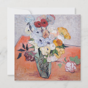 Vincent van Gogh - Vaas met rozen & anemoon Bedankkaart