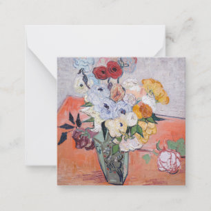 Vincent van Gogh - Vaas met rozen & anemoon Notitiekaartje