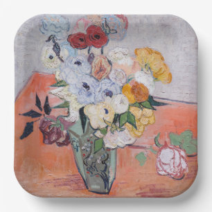 Vincent van Gogh - Vaas met rozen & anemoon Papieren Bordje
