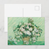 Vincent van Gogh, Vaas met Rozen, Rozen in de vaas Briefkaart (Voorkant / Achterkant)