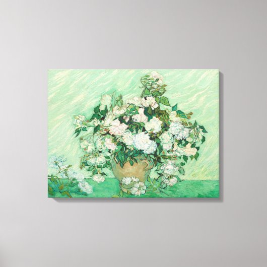 Vincent van Gogh, Vaas met Rozen, Rozen in de vaas Canvas Afdruk (Voorkant)