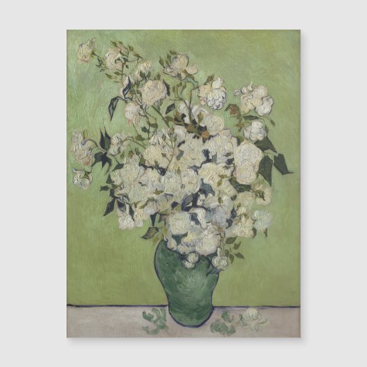 Vincent van Gogh, Vaas met Rozen, Rozen in de vaas Magnetische Uitnodiging (Voorkant)