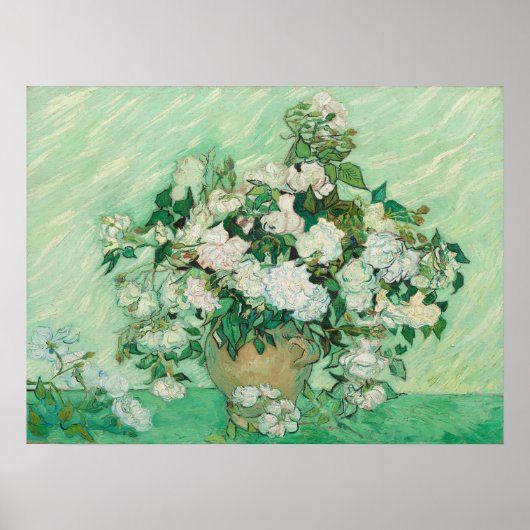 Vincent van Gogh, Vaas met Rozen, Rozen in de vaas Poster (Voorkant)